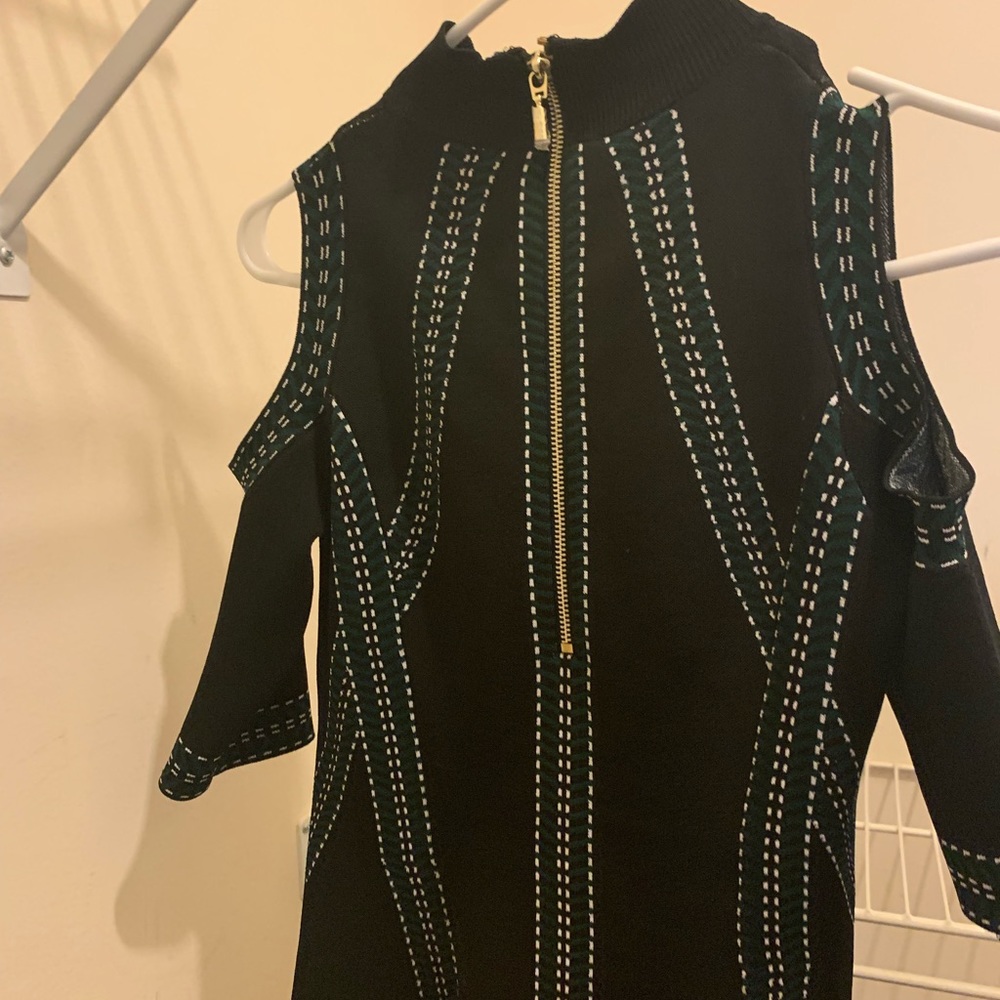 Sexy black open shoulder dress